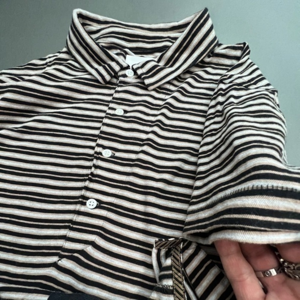 BILLY REID Striped Polo Pastel Luxury Designer Streetwear Tee Shirt - Picture 5 of 7